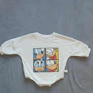 White Cartoon Character Baby Onesie